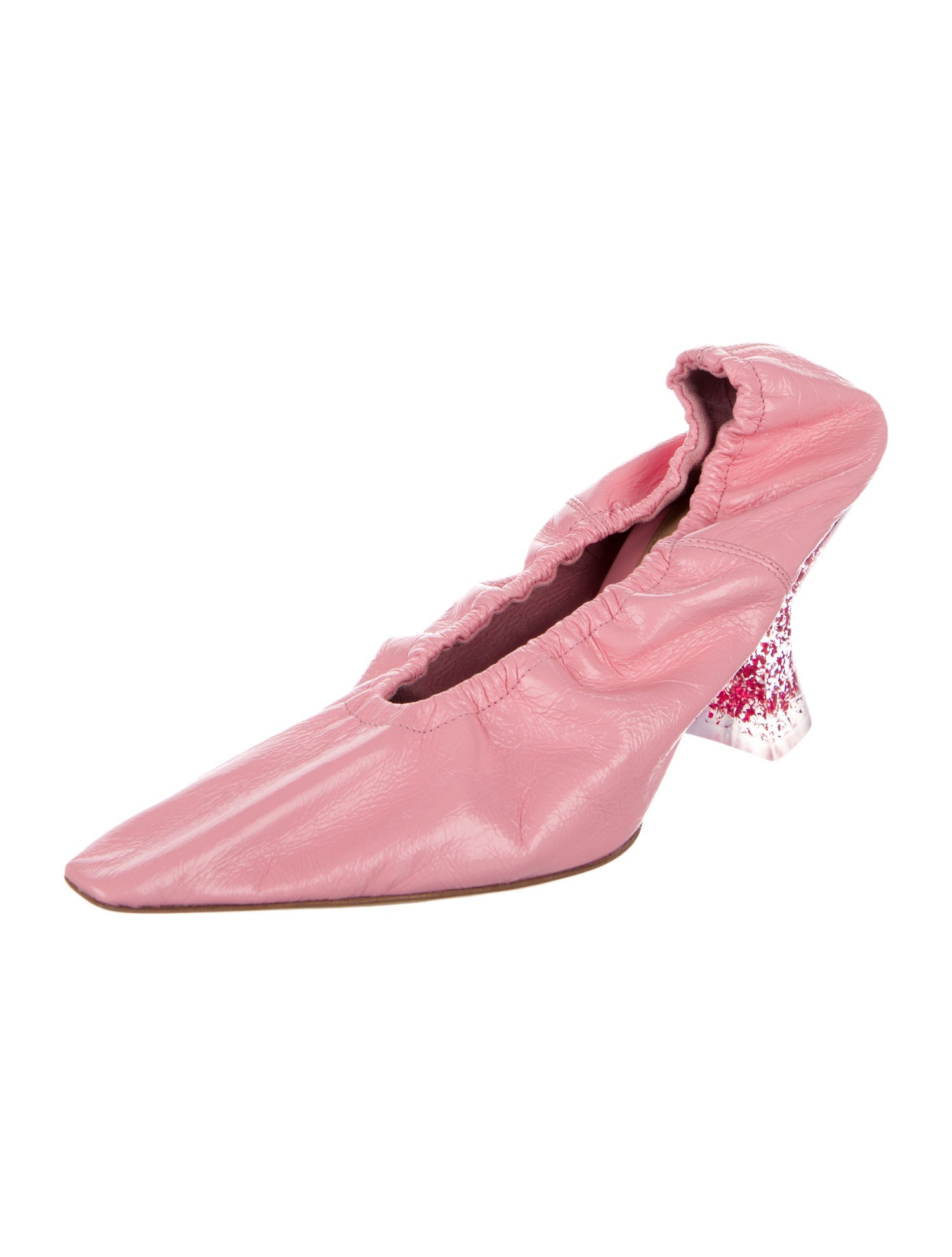 Bottega Veneta Leather Glitter Accents Slingback Pumps