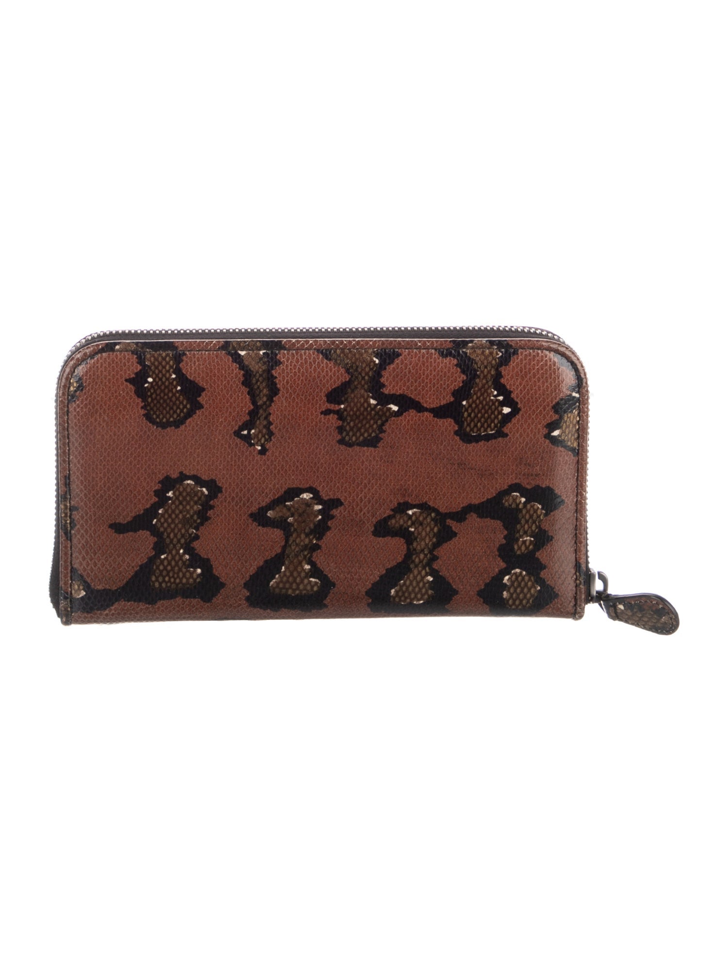 Bottega Veneta Lizard Printed Continental Wallet