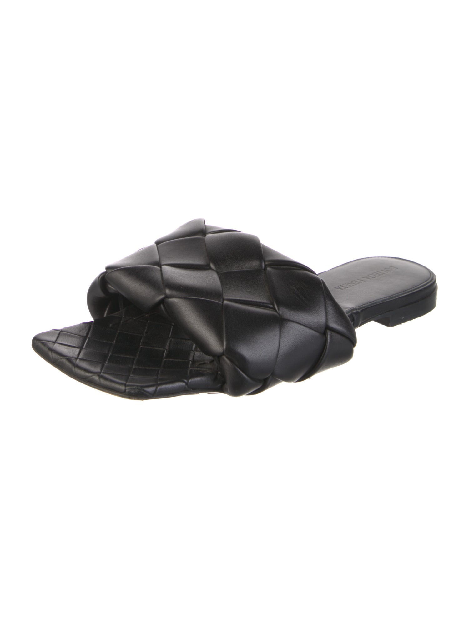 Bottega Veneta Intrecciato Weave Leather Slides