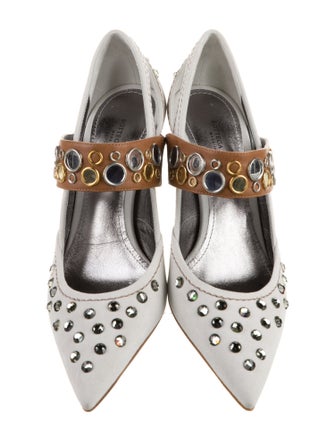 Bottega Veneta Suede Colorblock Pattern Slingback Pumps