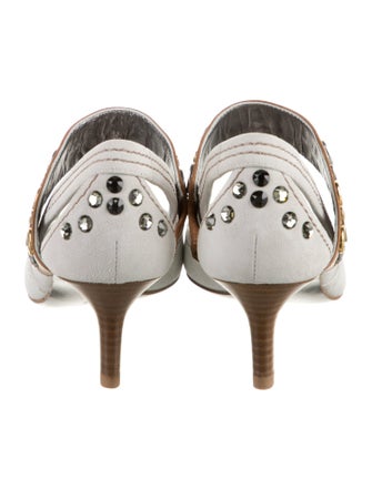 Bottega Veneta Suede Colorblock Pattern Slingback Pumps