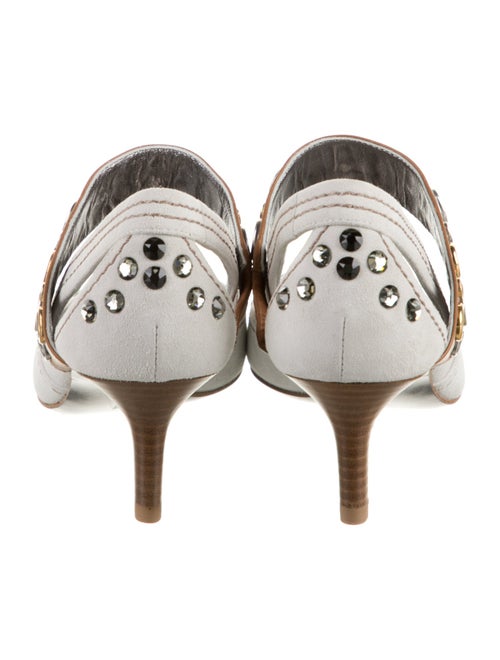 Bottega Veneta Suede Colorblock Pattern Slingback Pumps