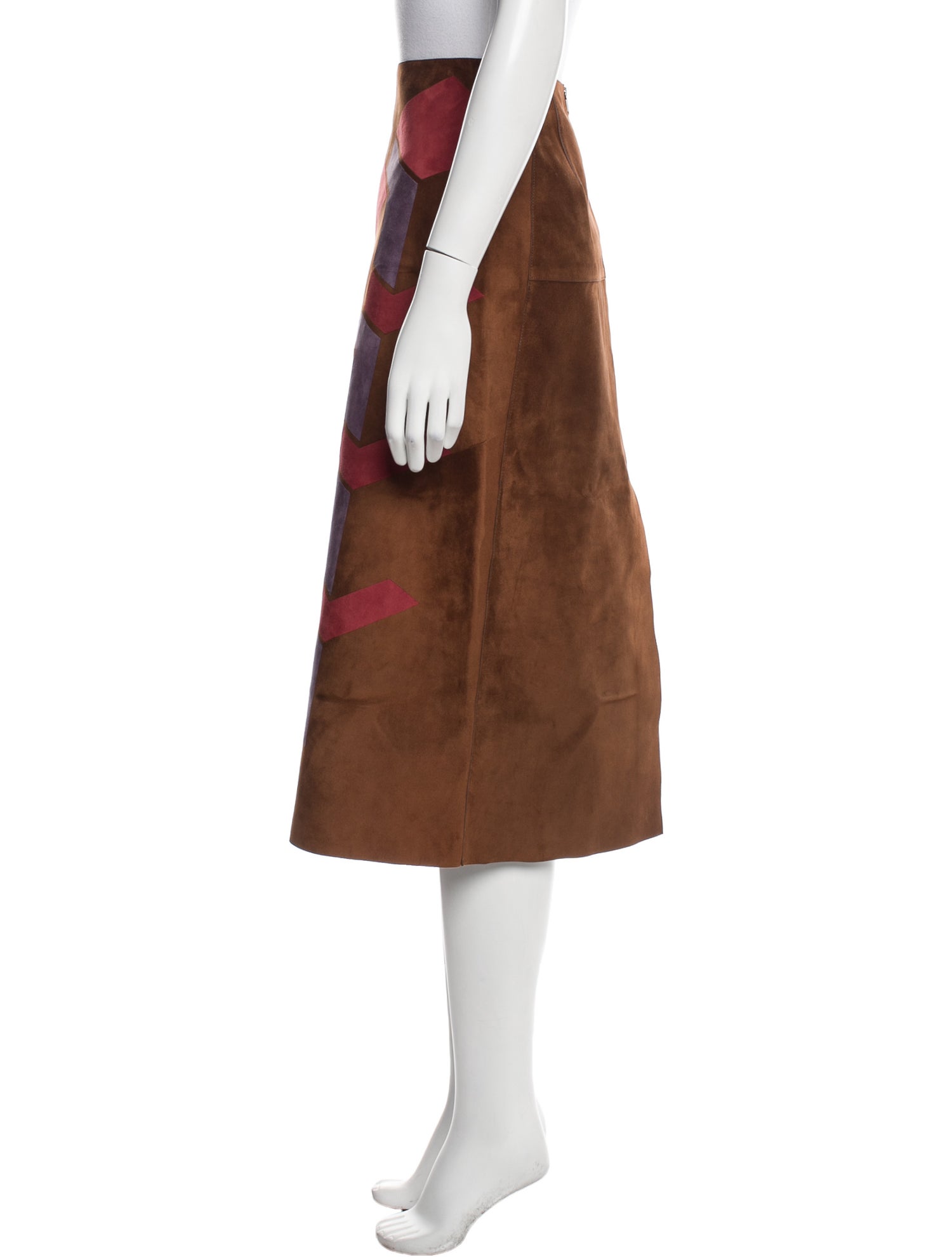 Bottega Veneta Calf Leather Midi Length Skirt