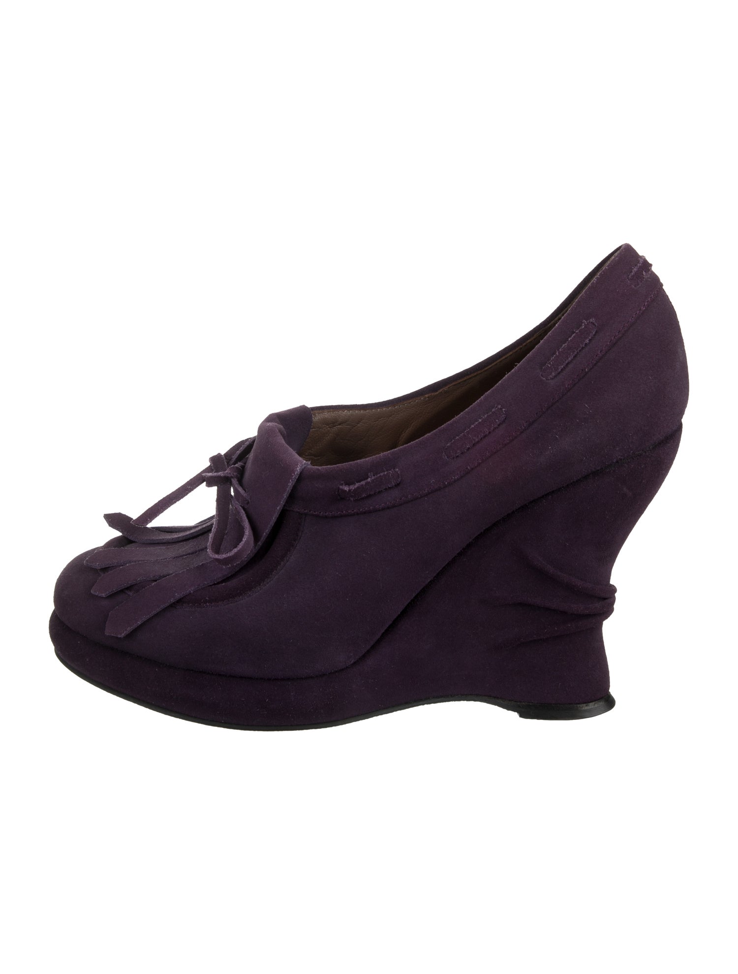 Bottega Veneta Suede Fringe Trim Accent Pumps