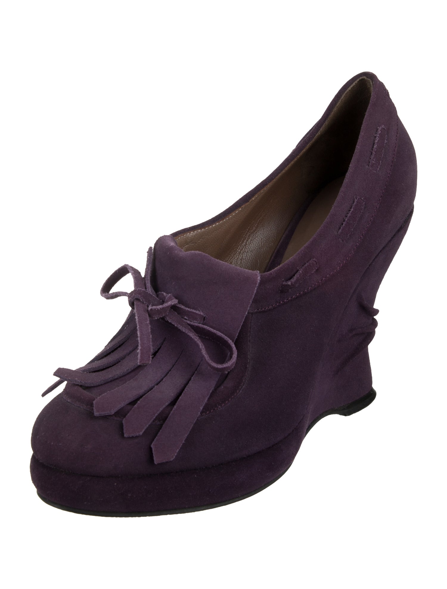 Bottega Veneta Suede Fringe Trim Accent Pumps