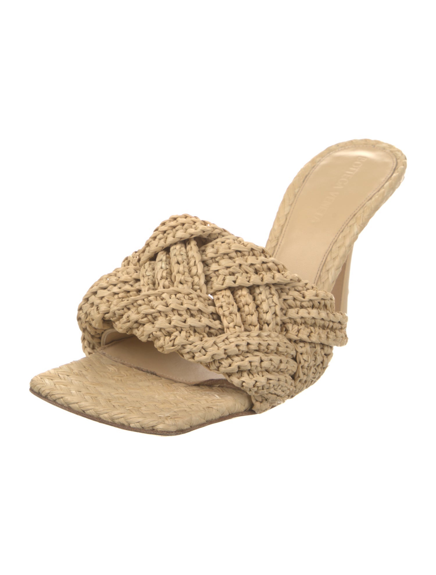 Bottega Veneta Intrecciato Weave Raffia Slides