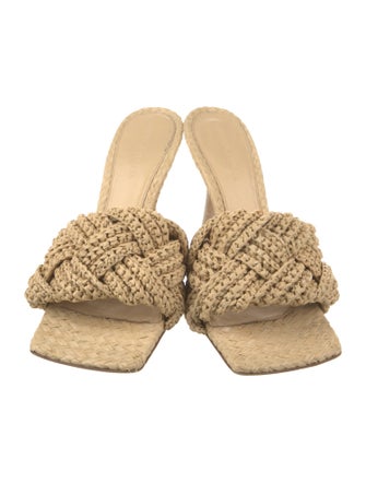 Bottega Veneta Intrecciato Weave Raffia Slides