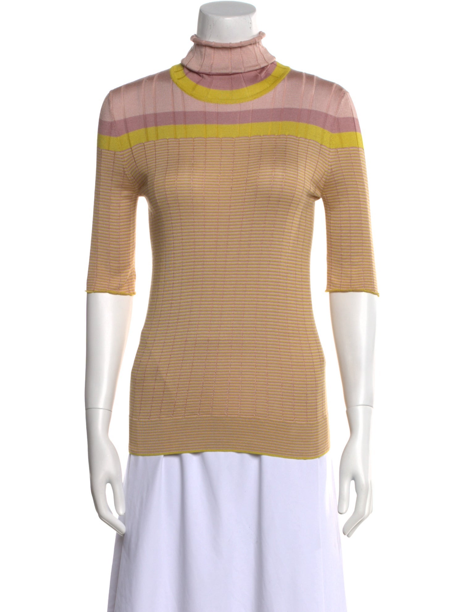 Bottega Veneta Silk Striped Top