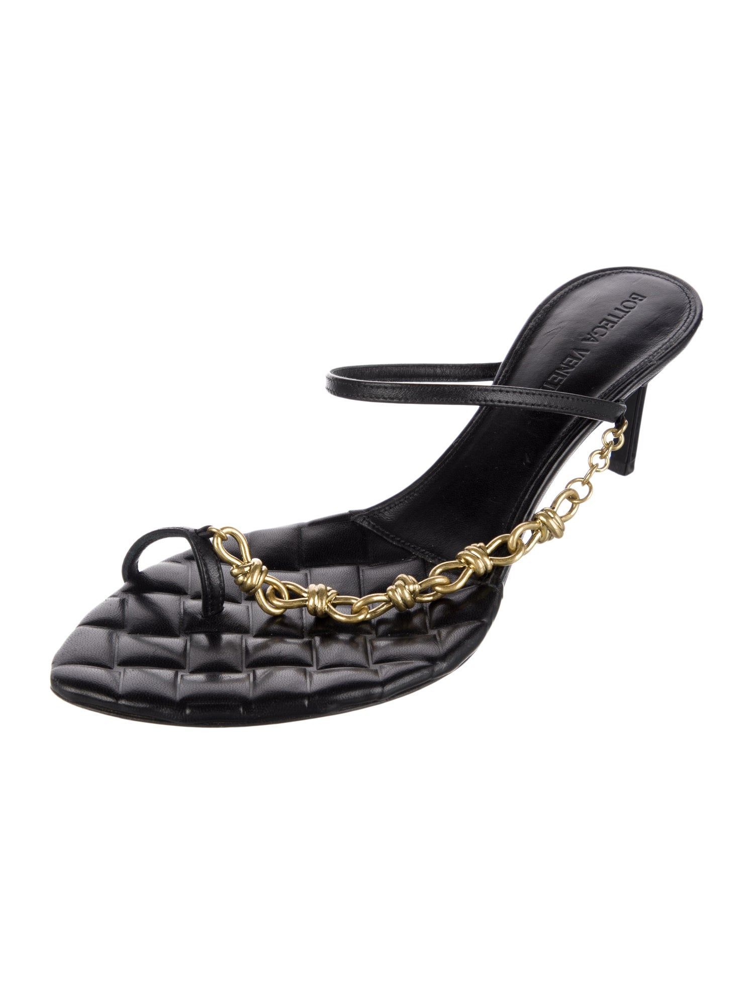 Bottega Veneta Quilted Pattern Leather Slides