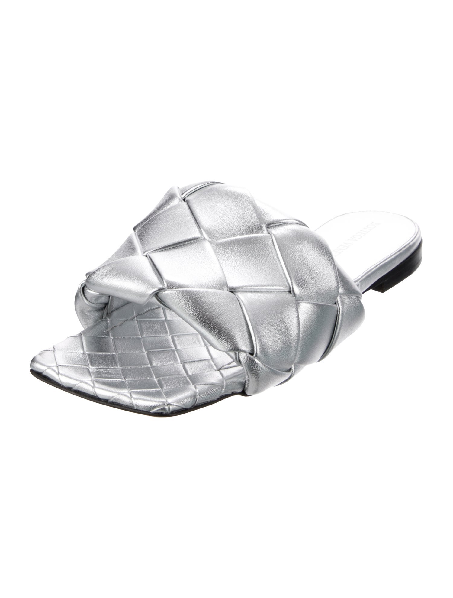 Bottega Veneta Intrecciato Weave Leather Slides