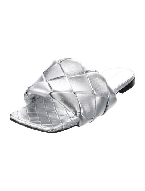 Bottega Veneta Intrecciato Weave Leather Slides