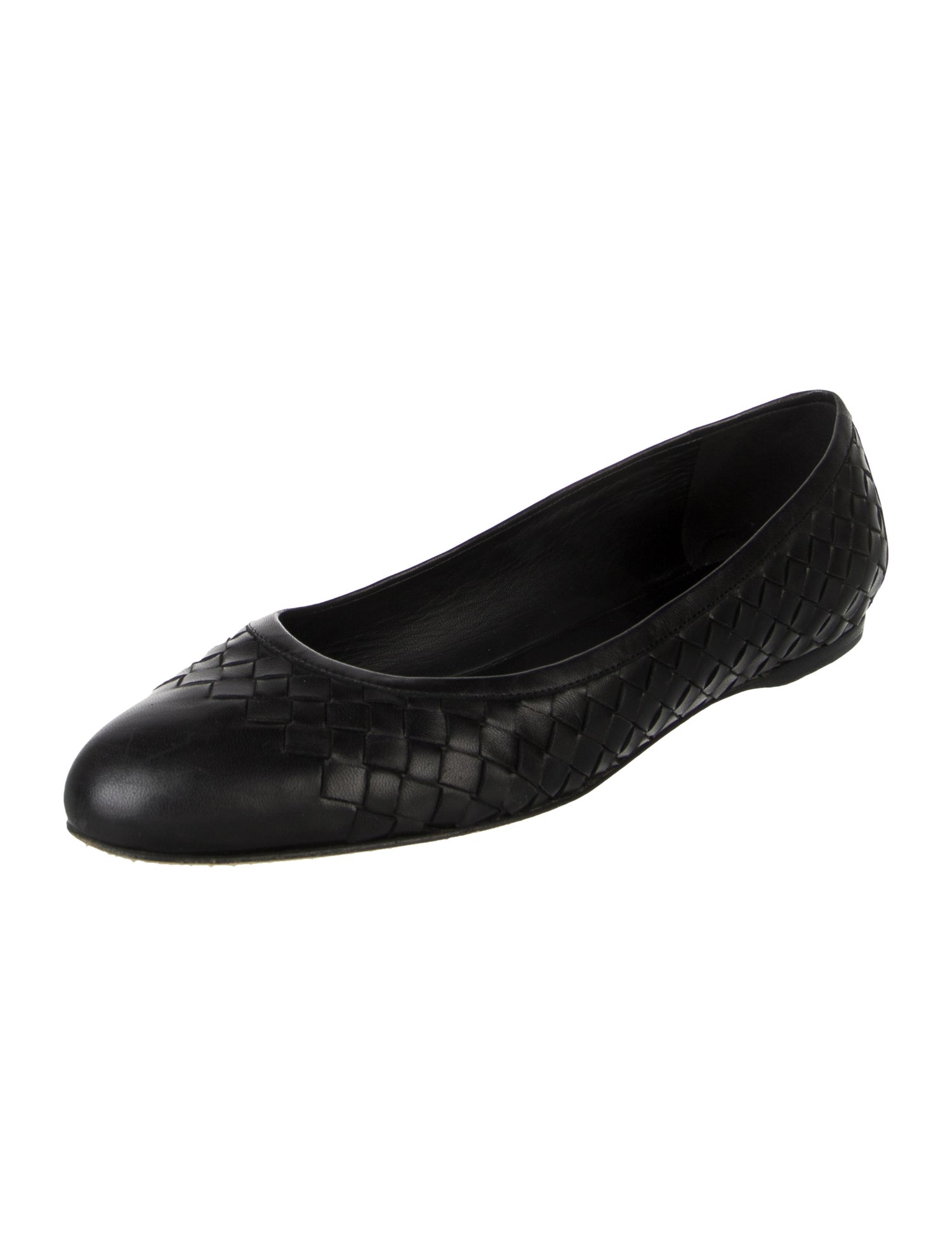 Bottega Veneta Intrecciato Weave Leather Ballet Flats