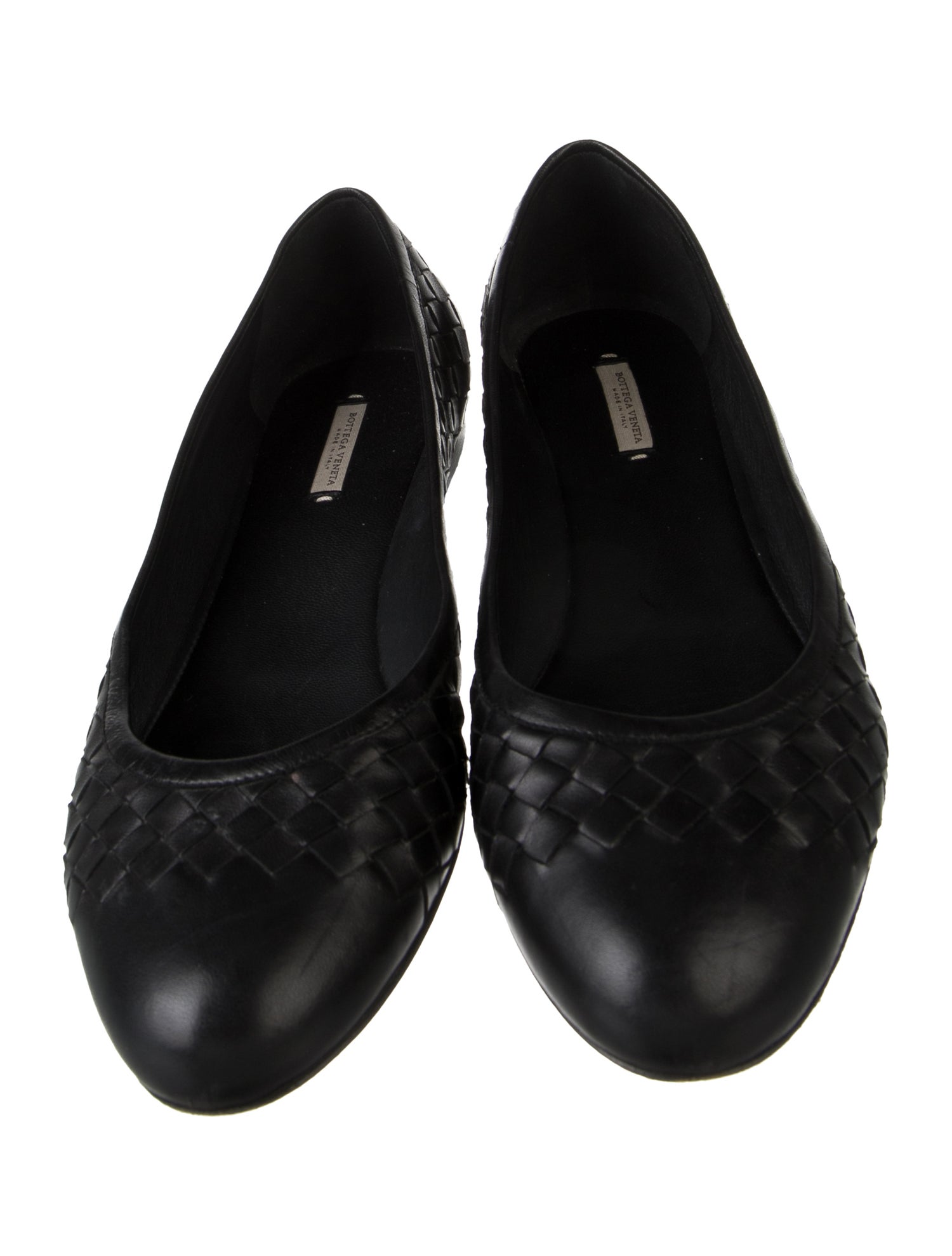 Bottega Veneta Intrecciato Weave Leather Ballet Flats