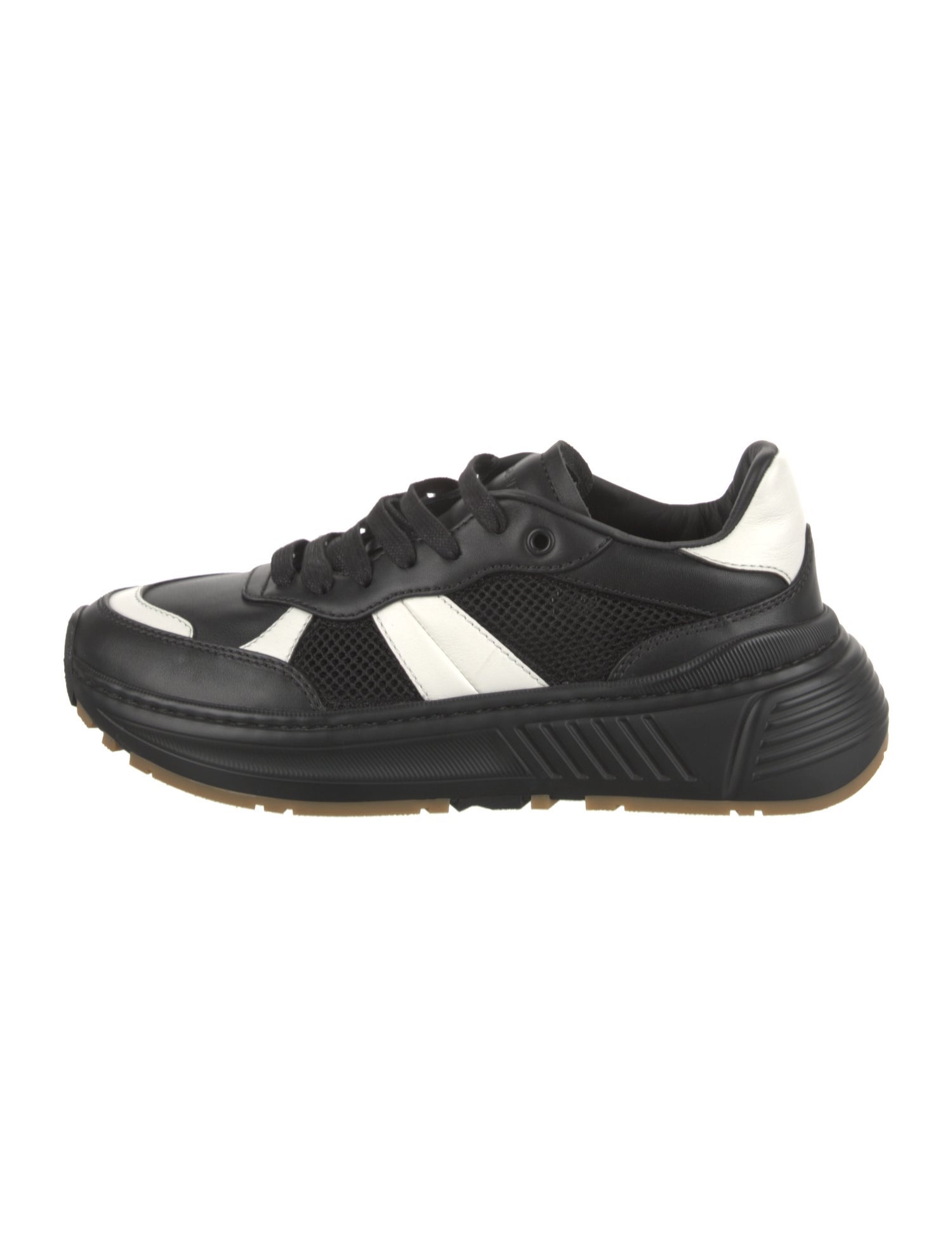 Bottega Veneta Leather Colorblock Pattern Sneakers