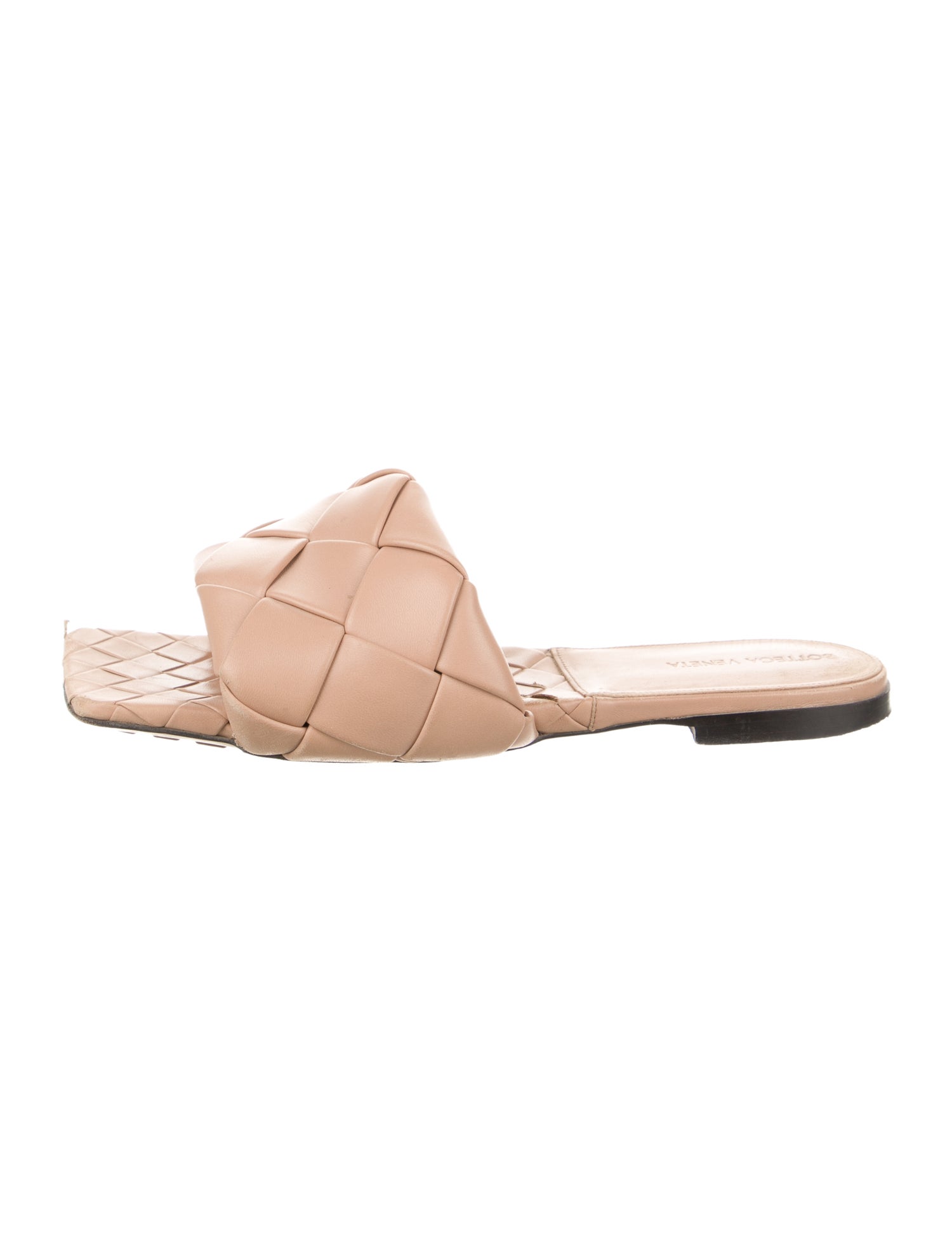 Bottega Veneta Intrecciato Weave Leather Slides
