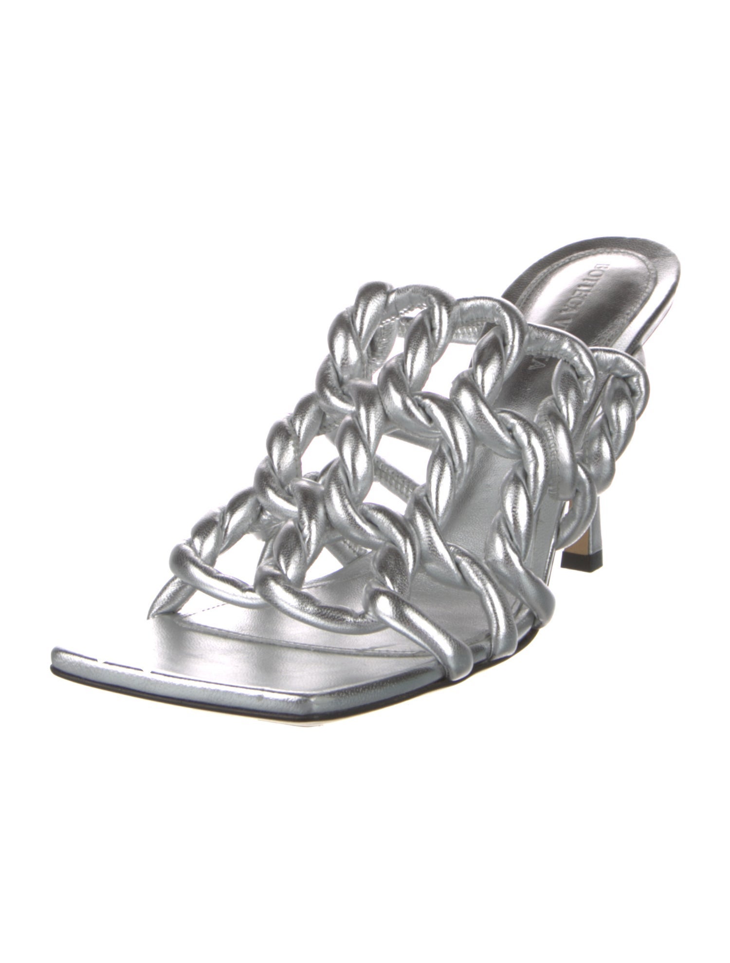 Bottega Veneta Leather Braided Accents Slides