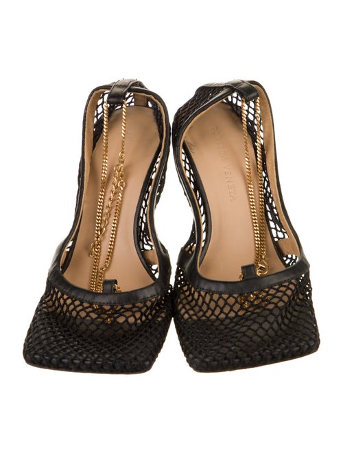 Bottega Veneta Mesh Chain-Link Accents T-Strap Pumps