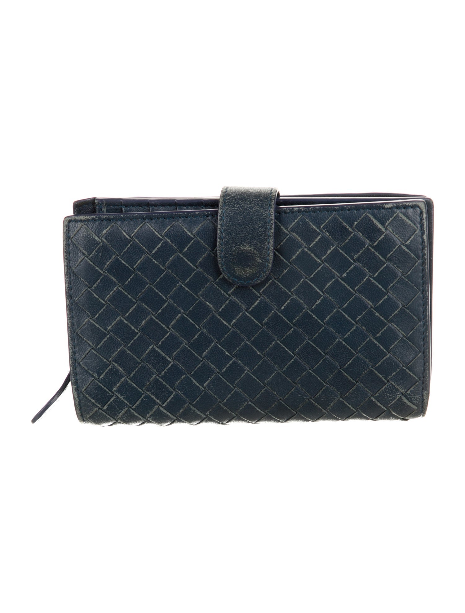 Bottega Veneta Intrecciato Weave Leather French Purse
