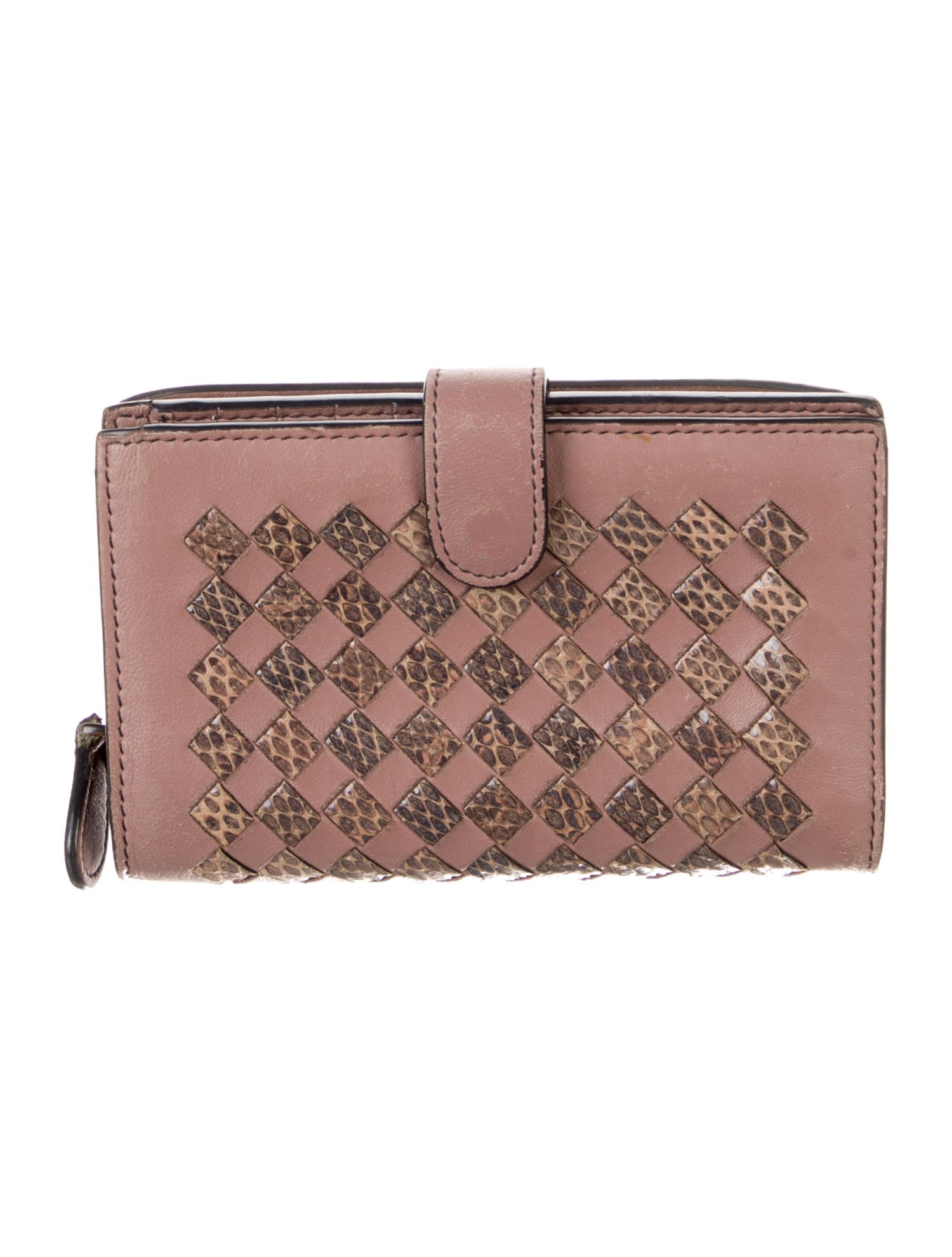 Bottega Veneta Intrecciato Weave Leather French Purse