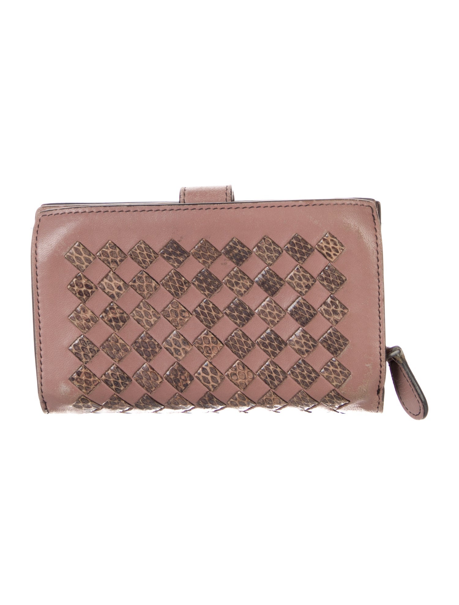 Bottega Veneta Intrecciato Weave Leather French Purse