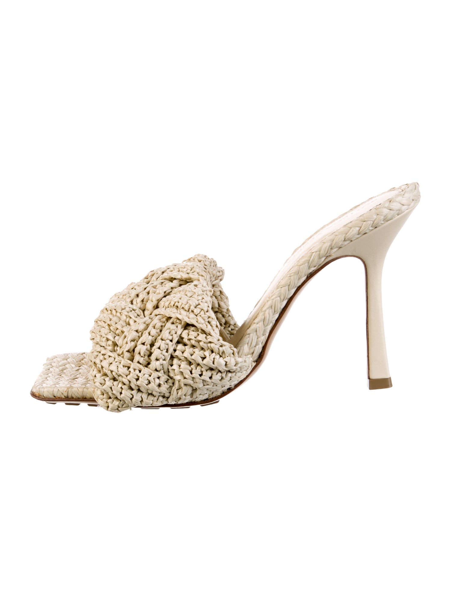 Bottega Veneta Intrecciato Weave Raffia Slides