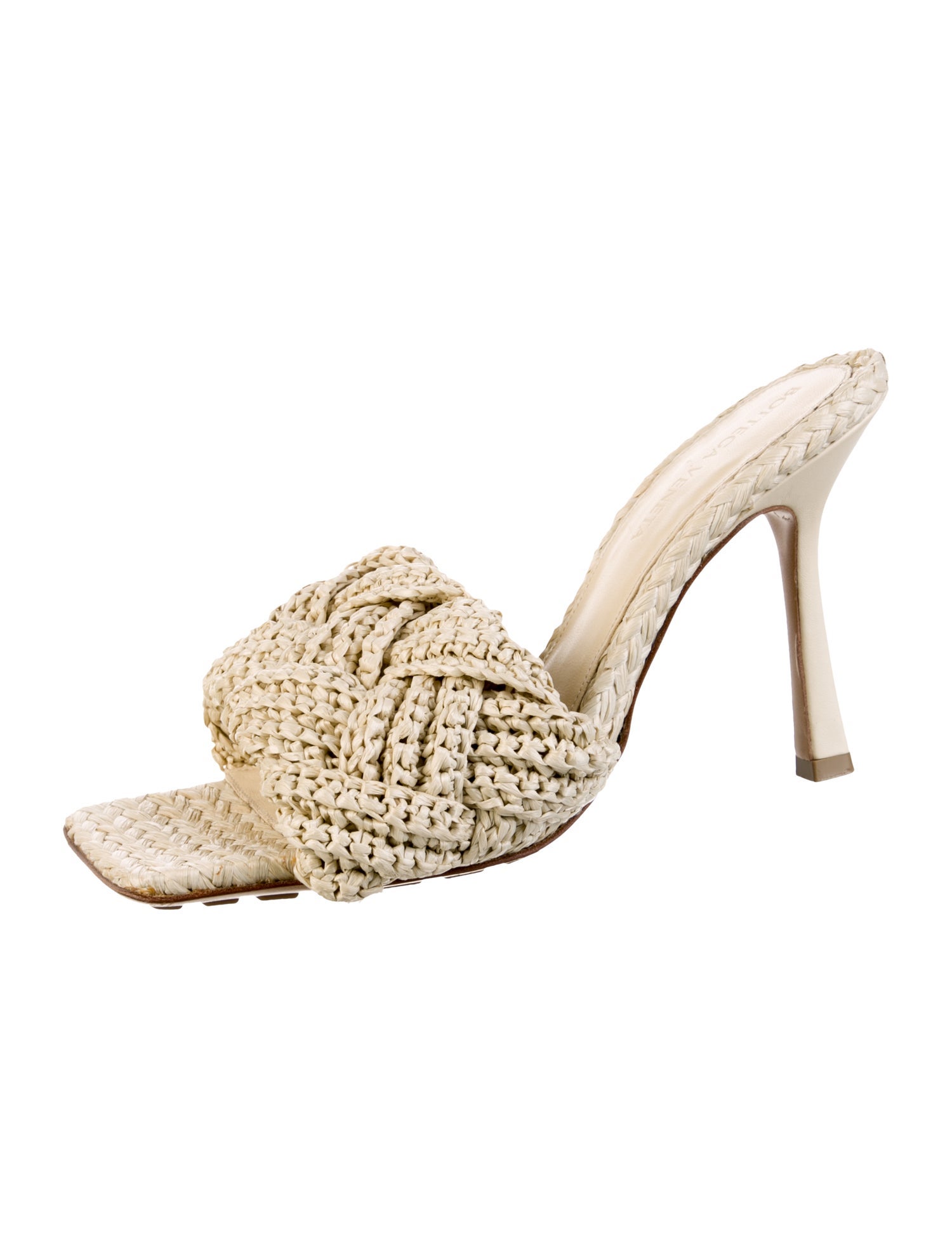 Bottega Veneta Intrecciato Weave Raffia Slides