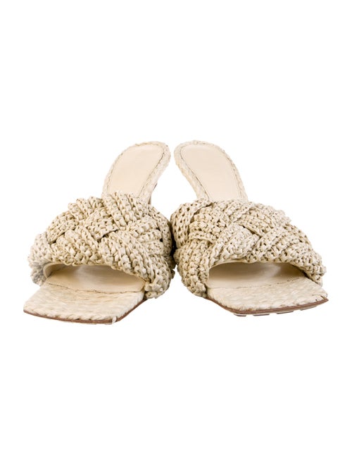 Bottega Veneta Intrecciato Weave Raffia Slides