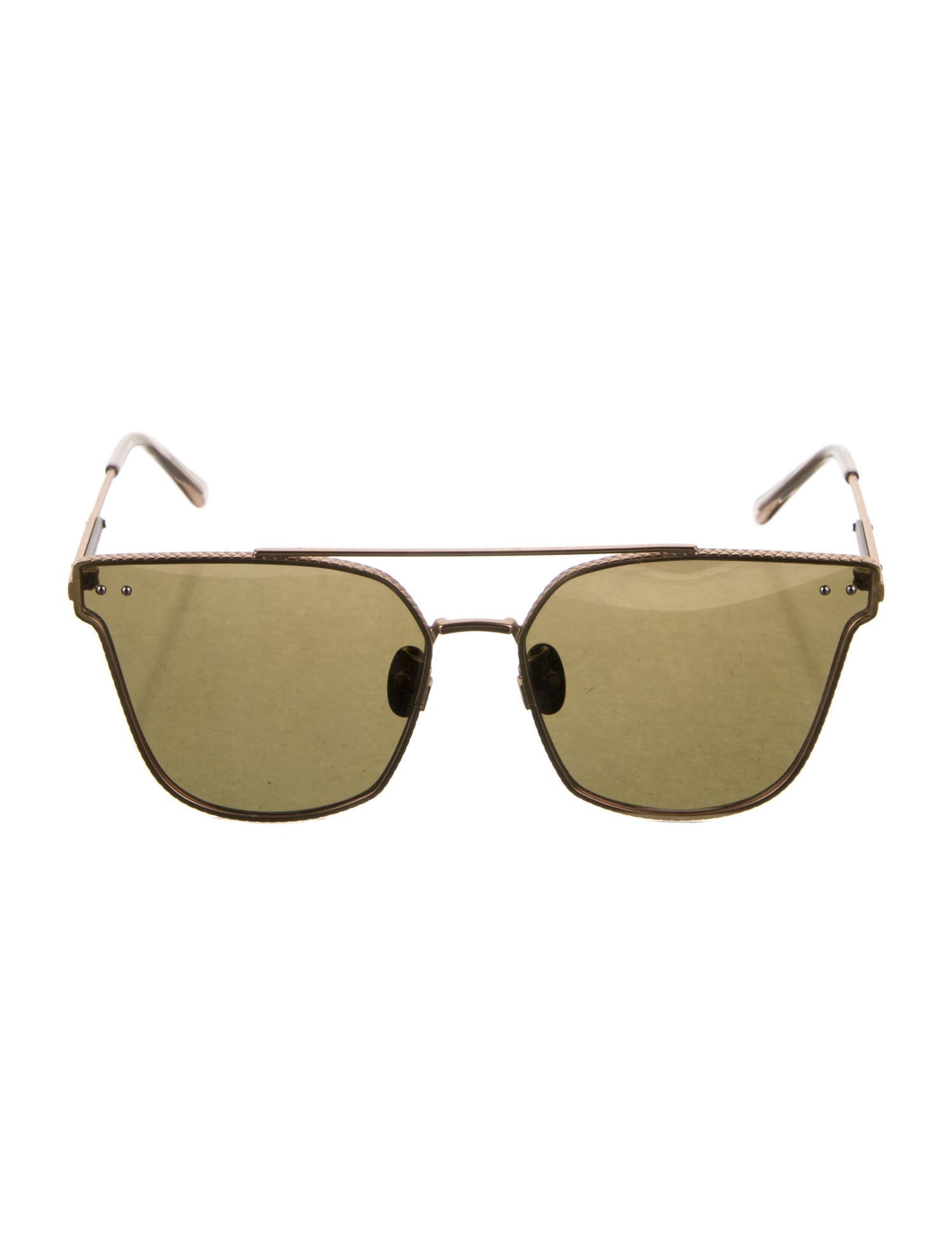 Bottega Veneta Intrecciato Weave Square Sunglasses