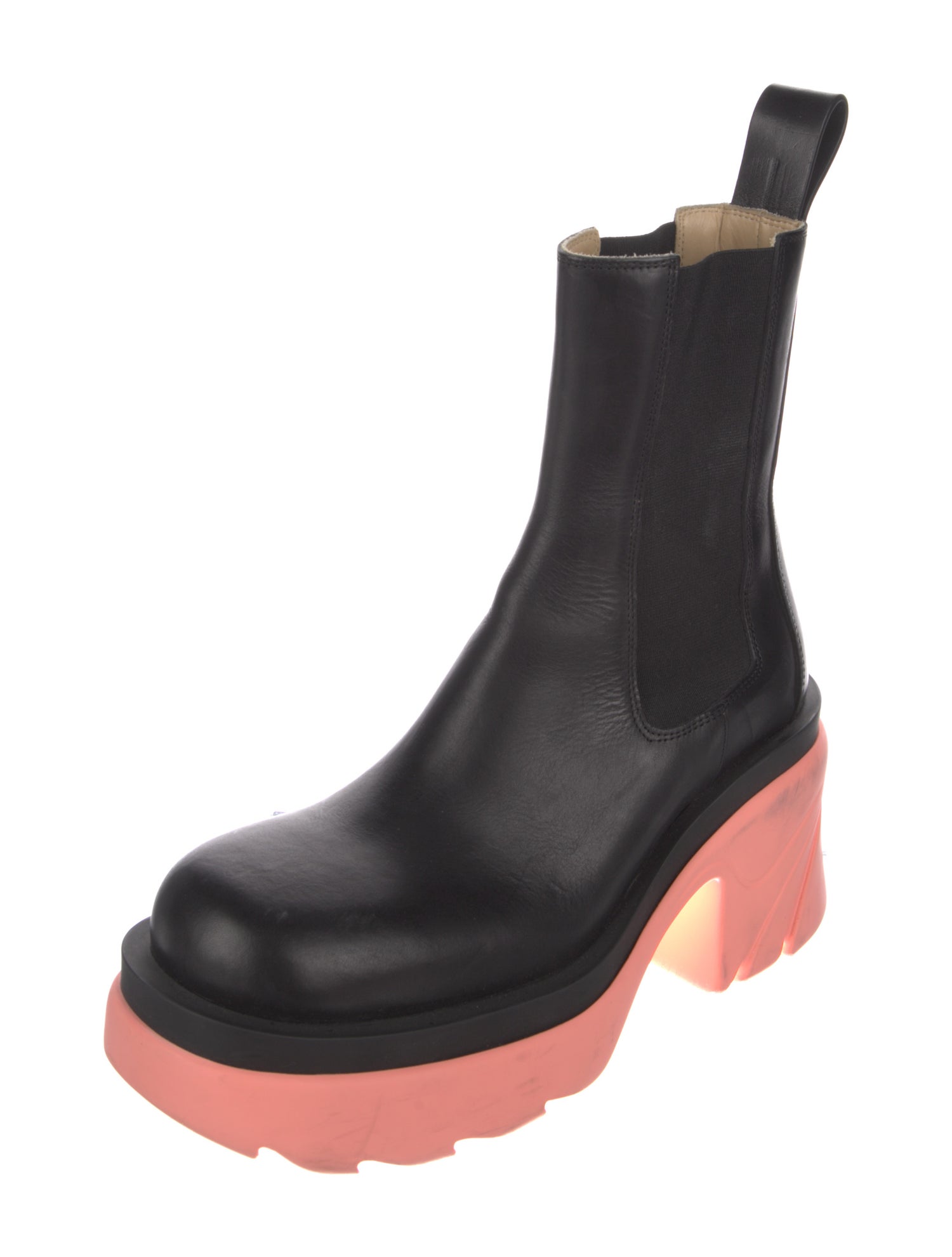 Bottega Veneta Leather Colorblock Pattern Chelsea Boots