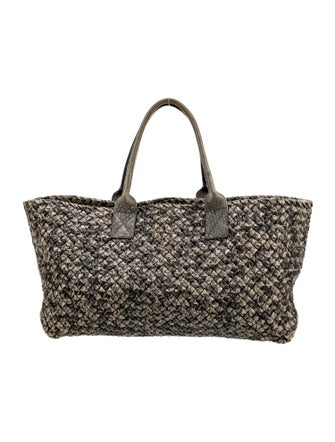 Bottega Veneta Intrecciato Ayers-Trimmed Intrecciato Cabat Tote w/ Pouch