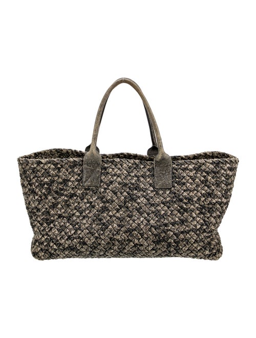 Bottega Veneta Intrecciato Ayers-Trimmed Intrecciato Cabat Tote w/ Pouch