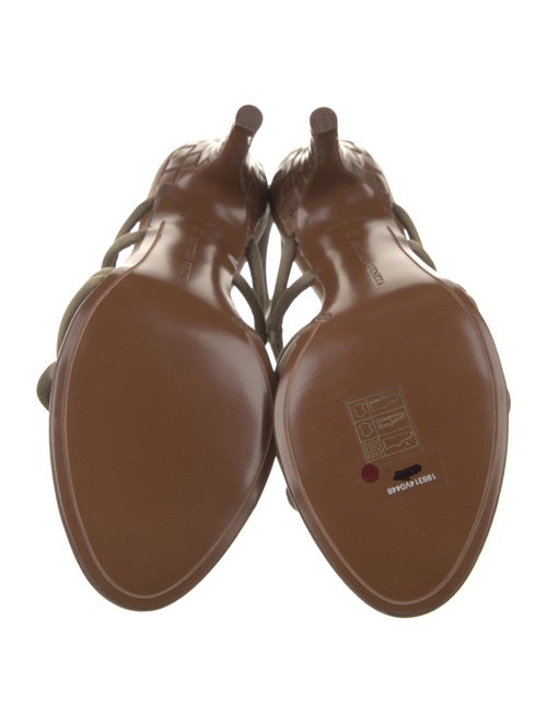 Bottega Veneta Satin Leather Trim Embellishment Slingback Sandals