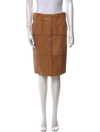 Bottega Veneta Leather Knee-Length Skirt