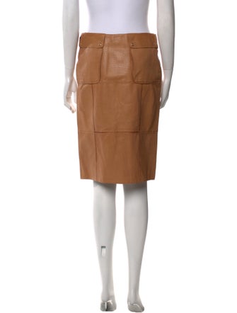 Bottega Veneta Leather Knee-Length Skirt