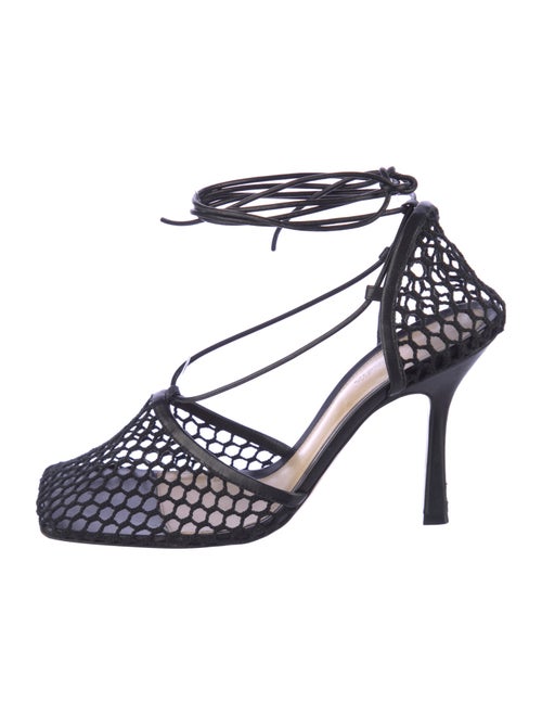 Bottega Veneta Mesh Leather Trim Embellishment D'Orsay Pumps