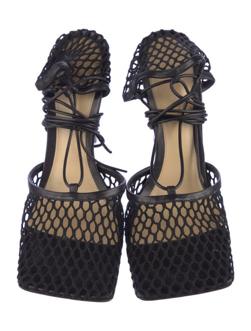 Bottega Veneta Mesh Leather Trim Embellishment D'Orsay Pumps