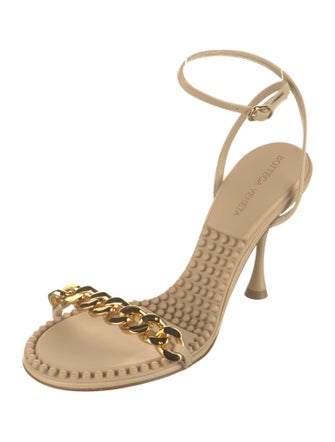 Bottega Veneta Leather Chain-Link Accents Sandals