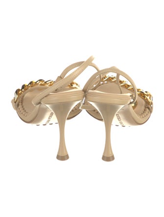 Bottega Veneta Leather Chain-Link Accents Sandals