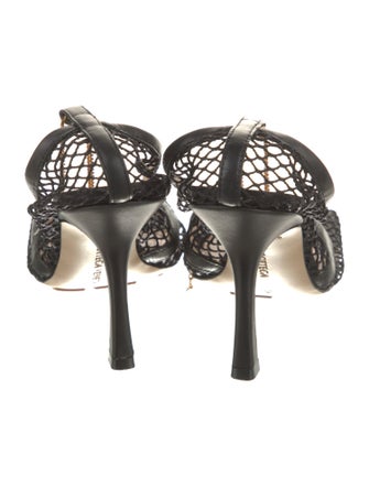 Bottega Veneta Chain-Link Accent Mesh T-Strap Sandals