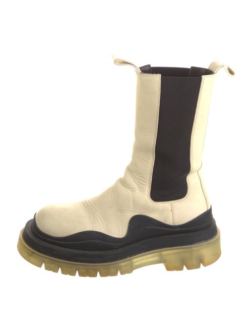 Bottega Veneta Leather Colorblock Pattern Rain Boots