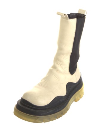 Bottega Veneta Leather Colorblock Pattern Rain Boots