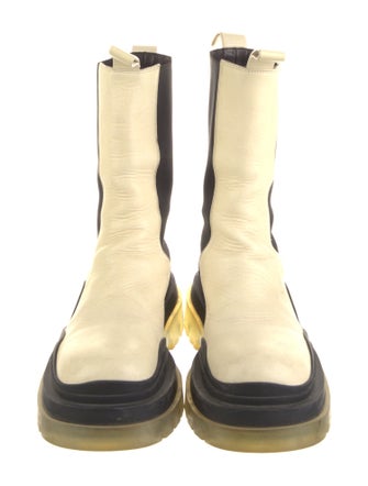 Bottega Veneta Leather Colorblock Pattern Rain Boots