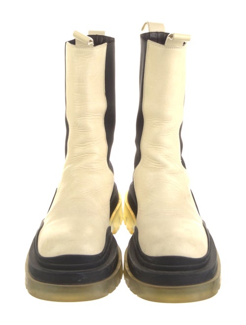 Bottega Veneta Leather Colorblock Pattern Rain Boots