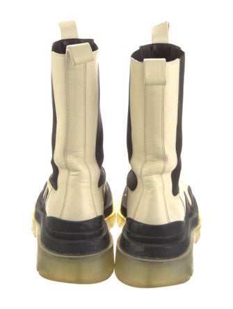 Bottega Veneta Leather Colorblock Pattern Rain Boots