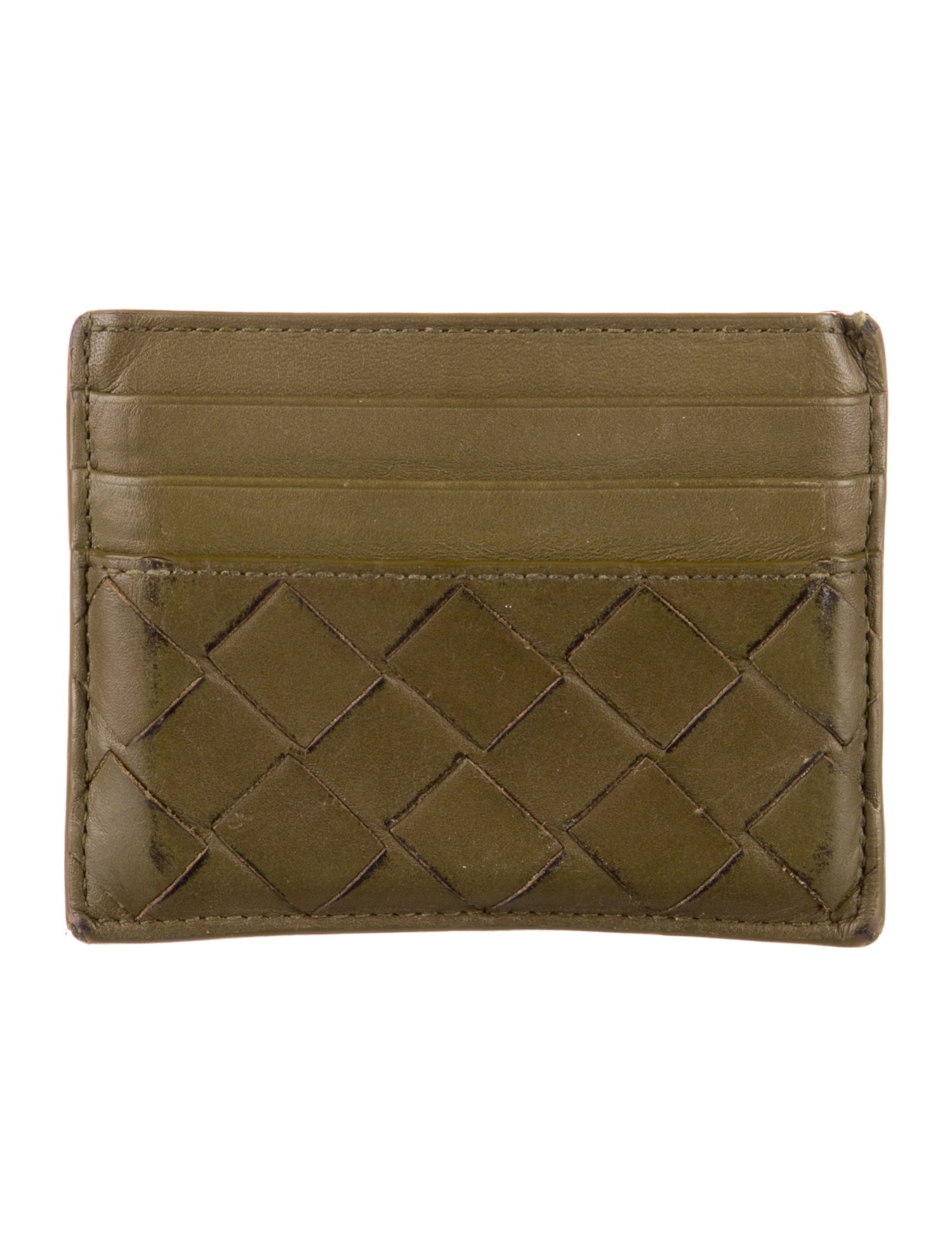 Bottega Veneta Intrecciato Weave Leather Card Holder