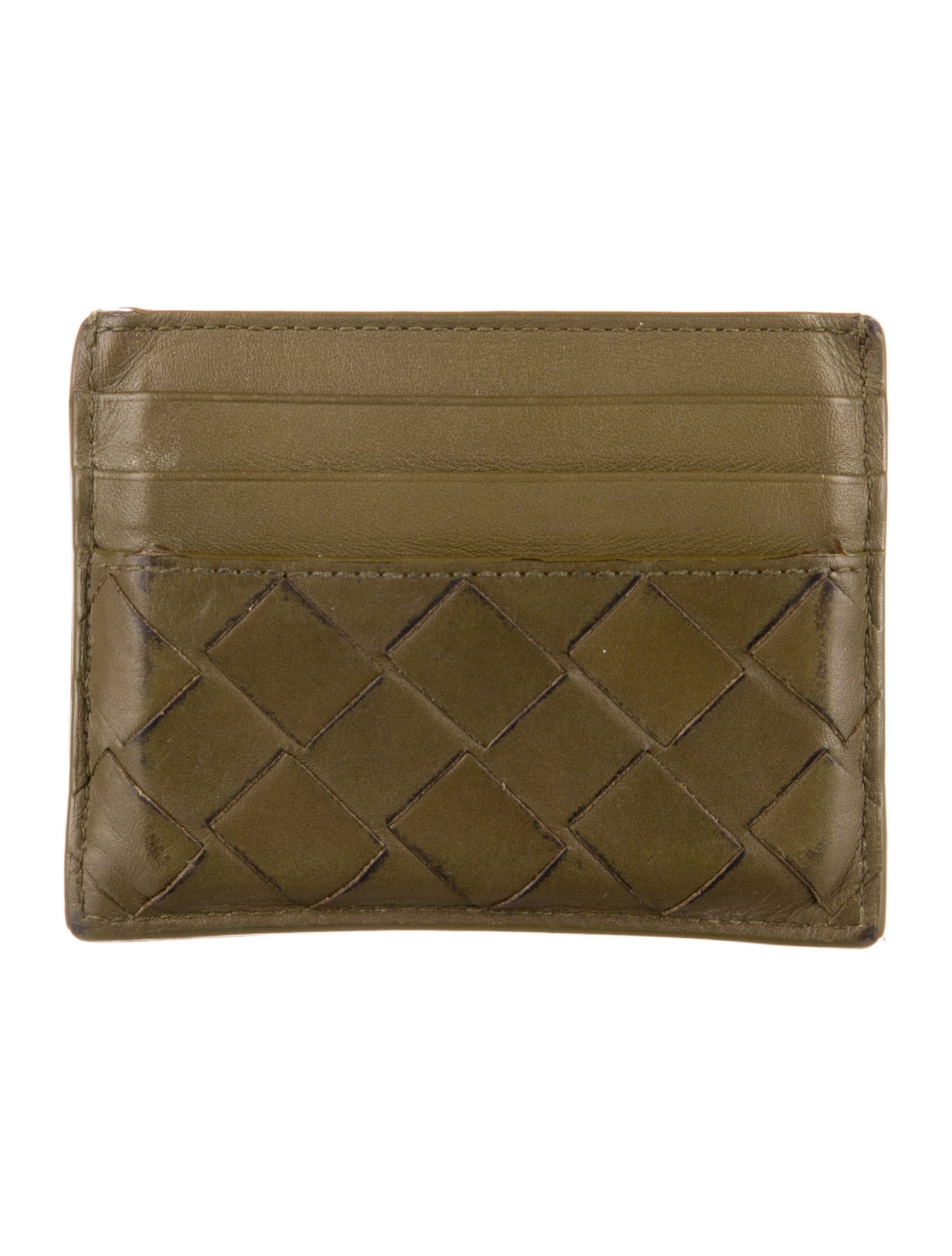 Bottega Veneta Intrecciato Weave Leather Card Holder