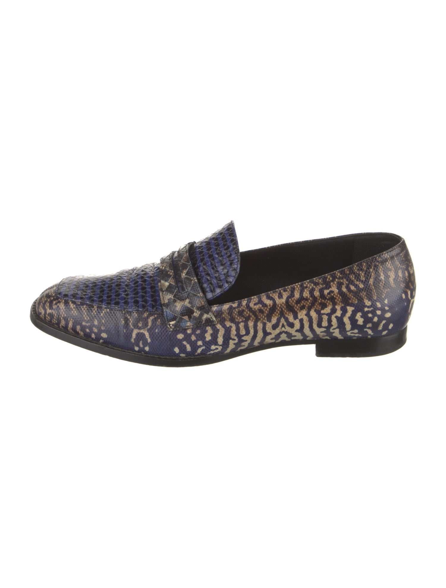Bottega Veneta Leather Animal Print Loafers