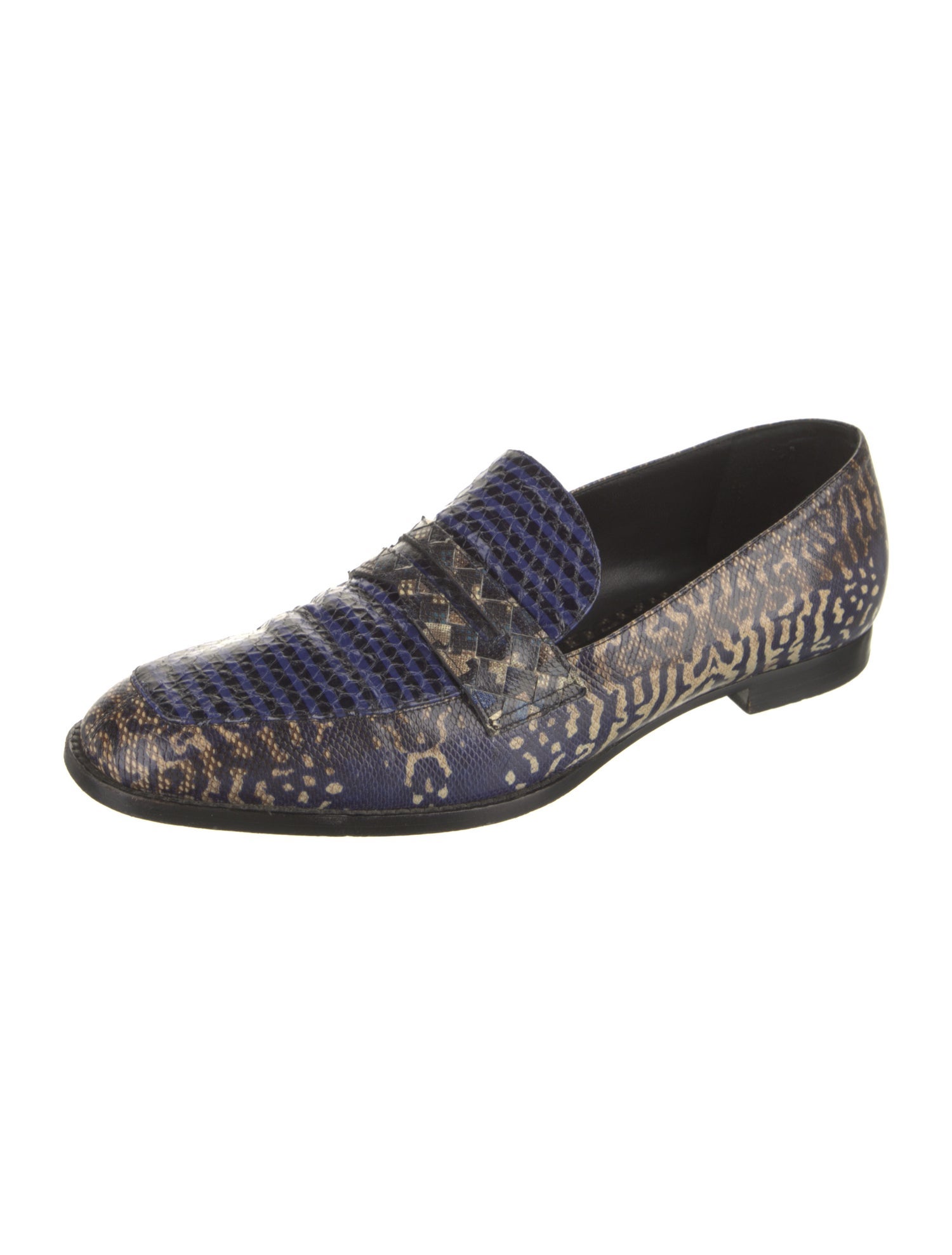 Bottega Veneta Leather Animal Print Loafers
