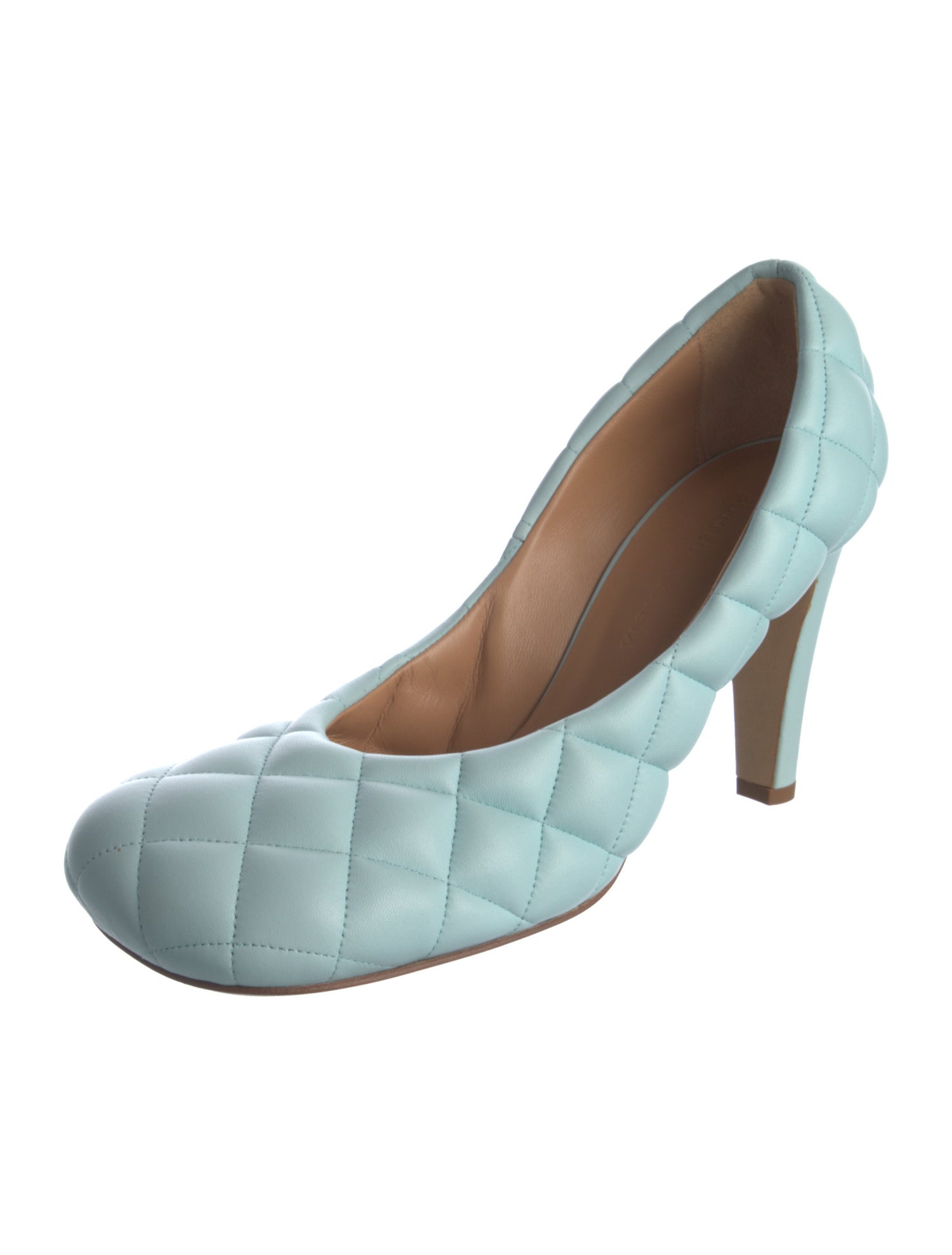 Bottega Veneta Quilted Pattern Leather Pumps