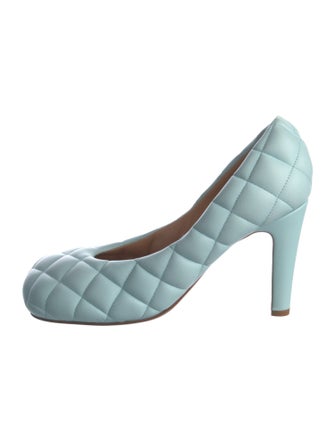 Bottega Veneta Quilted Pattern Leather Pumps